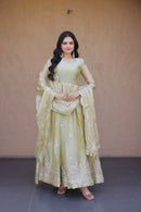 KA 1260 A Fendi Silk Zari  Sequins Embroidered Work Gown