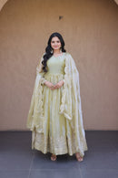 KA 1260 A Fendi Silk Zari  Sequins Embroidered Work Gown