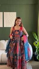 KR 122 Pure Organza Digital Printed Anarkali Gown