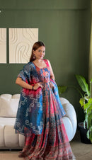 KR 122 Pure Organza Digital Printed Anarkali Gown
