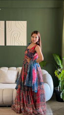KR 122 Pure Organza Digital Printed Anarkali Gown