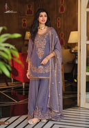 Eba 2434 Premiuim Lavender Embroidered Sharara Suit