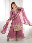 SSR 535 A Pure Gmy Silk With Heavy Embroidery Work Suit