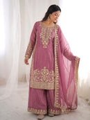 SSR 535 A Pure Gmy Silk With Heavy Embroidery Work Suit