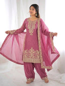 SSR 535 A Pure Gmy Silk With Heavy Embroidery Work Suit