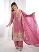 SSR 535 A Pure Gmy Silk With Heavy Embroidery Work Suit