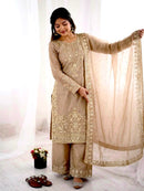 SSR 535 B Pure Gmy Silk With Heavy Embroidery Work Suit