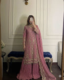 Lady Look 027 C Heavy Faux Georgette Embroidery Work Sharara Suit
