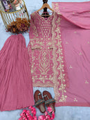Lady Look 027 C Heavy Faux Georgette Embroidery Work Sharara Suit