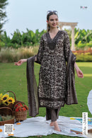 S4U 244695 Premium Dark Brown Embroidered Cotton Suit