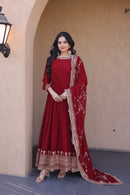 KA 1256 Faux Blooming  Embroidery Zari Sequins Work Gown