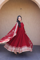 KA 1256 Faux Blooming  Embroidery Zari Sequins Work Gown