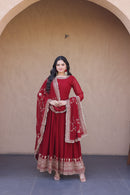 KA 1256 Faux Blooming  Embroidery Zari Sequins Work Gown