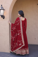 KA 1256 Faux Blooming  Embroidery Zari Sequins Work Gown