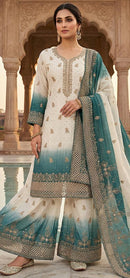 Hoor Tex 795 B Heavy Simmar Pading Shaded Sharara Suit