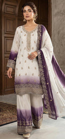 Hoor Tex 795 D Heavy Simmar Pading Shaded Sharara Suit