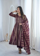 SSC 725 B Designer Heavy Viscose Weaving Zequard Anarkali Gown