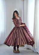 SSC 725 B Designer Heavy Viscose Weaving Zequard Anarkali Gown