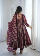 SSC 725 B Designer Heavy Viscose Weaving Zequard Anarkali Gown