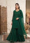 BE 456 A Georgette Sequence Embroidery Sharara Suit