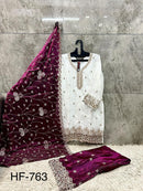 Hoor Tex Hf 763 A Designer Heavy Jimmy Choo Sharara Suit