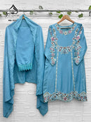 AL Qasr MA 326 C Designer Front Back Embroidery Cut Work Pakistani Suit