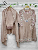 AL Qasr MA 326 B Designer Front Back Embroidery Cut Work Pakistani Suit