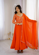 GFS 61 Designer Georgette  Sequence Embroidery Work Gown