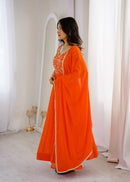 GFS 61 Designer Georgette  Sequence Embroidery Work Gown