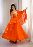 GFS 61 Designer Georgette  Sequence Embroidery Work Gown