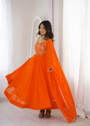 GFS 61 Designer Georgette  Sequence Embroidery Work Gown