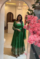 SSR 544 B Crunchy Silk Embroidered Sequence Work Gown