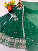 SSR 544 B Crunchy Silk Embroidered Sequence Work Gown