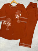 Diva 162 A Pure Cotton Multi Embroidery Thread Work Co Ords Set