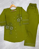 Diva 162 B Pure Cotton Multi Embroidery Thread Work Co Ords Set
