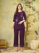 Diva 162 C Pure Cotton Multi Embroidery Thread Work Co Ords Set