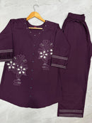 Diva 162 C Pure Cotton Multi Embroidery Thread Work Co Ords Set