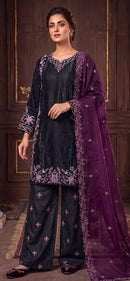Hoor Tex HF 857 A Premium Roman Glass Silk Embroidered Pakistani Suit