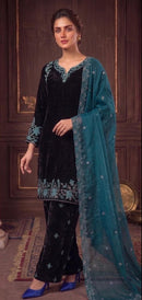 Hoor Tex HF 857 C Premium Roman Glass Silk Embroidered Pakistani Suit