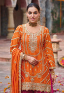 Eba Kanak 1797 Hevey Chinon With Emboidery Work Sharara Suit