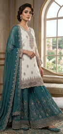 Hoor Tex HF 793 B Embroidered Heavy Crunchy Sharara Suit