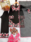 Ad 235 B Designer Satin Rayon Embroidery Thread Work Kurti