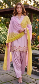 Hoor Tex 865 A Heavy Malai Satin Embroidered Work Suit