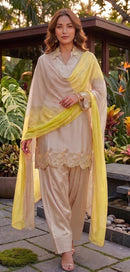 Hoor Tex 865 C Heavy Malai Satin Embroidered Work Suit