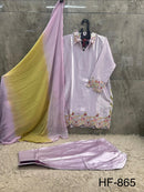 Hoor Tex 865 A Heavy Malai Satin Embroidered Work Suit