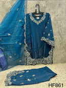 Hoor Tex 861 A Designer Roman Glass Silk Pakistani Suit