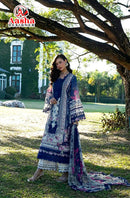 Aasha Designer 1224 Pure Cotton Heavy Patch Embroidery Work Pakistani Suit
