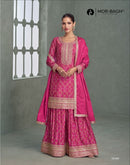 Aashirwad Creation 10406 Designer Pink Embroidered Sharara Suit
