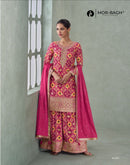 Aashirwad Creation 10404 Mor Bagh Pink Printed Georgette Sharara Suit
