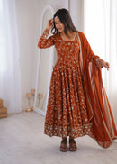 ZF 5024 Elegant Embroidered Sequence Designer Anarkali Gown